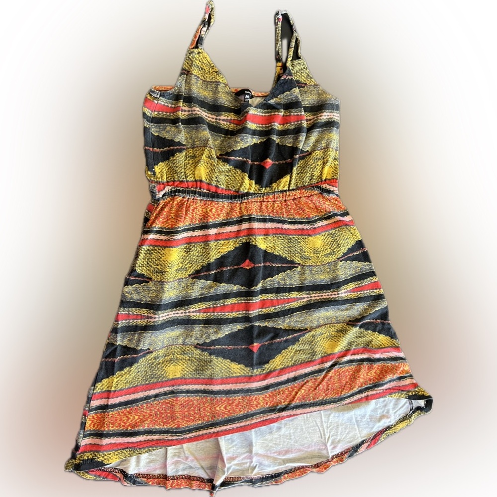 Hurley High Low Dress in Yellow, Orange, and Black